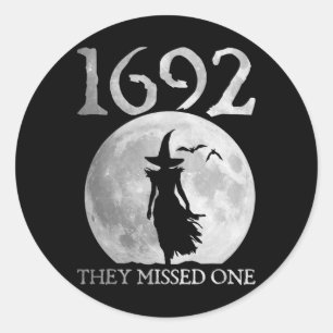 Retro 1692 De missade en saltlösning 1692 Hallow Runt Klistermärke