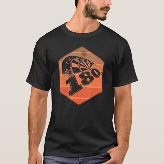 Retro 180 Dartboard Trophy Dart T Shirt (Framsida)