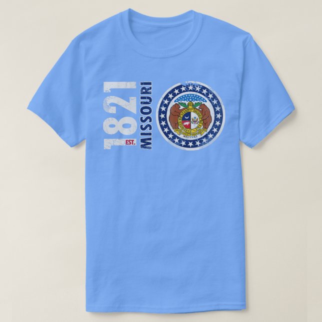 Retro 1821 Missouri Statlig flagga T Shirt (Design framsida)