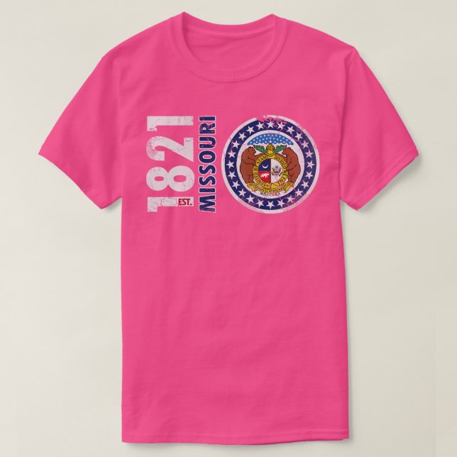 Retro 1821 Missouri Statlig flagga T Shirt (Design framsida)