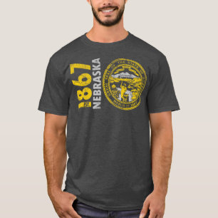 Retro 1867 Nebraska Statlig flagga T Shirt