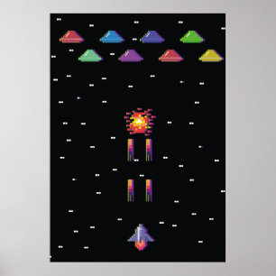 Retro 1908s videospelarkade poster