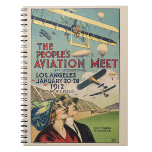 Retro 1912 Los Angeles Flygshow Resa Konst Anteckningsbok