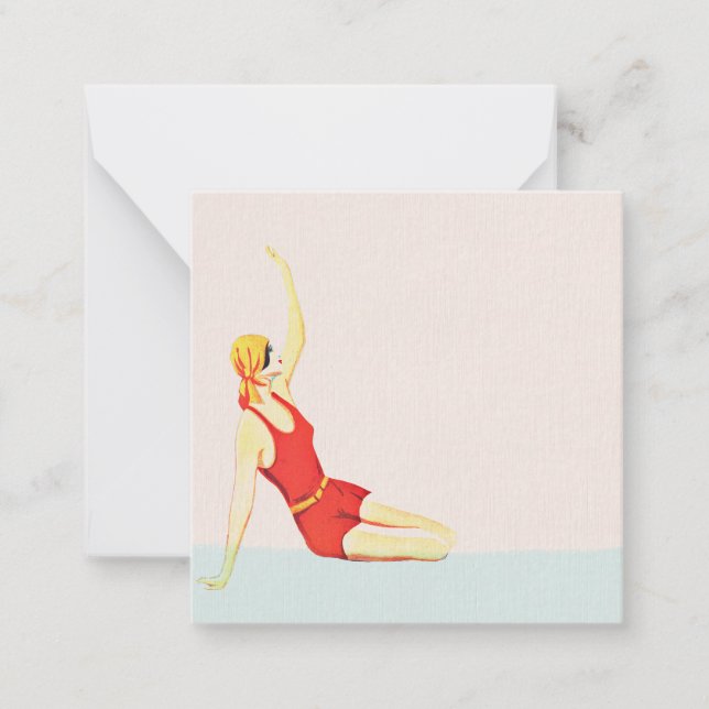 Retro 1930-talet 1920-tal Sommarbussflicka Anteckningskort (Framsida)