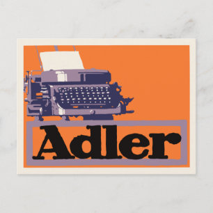 Retro 1930-talets tyska skrivmaskin och vykort