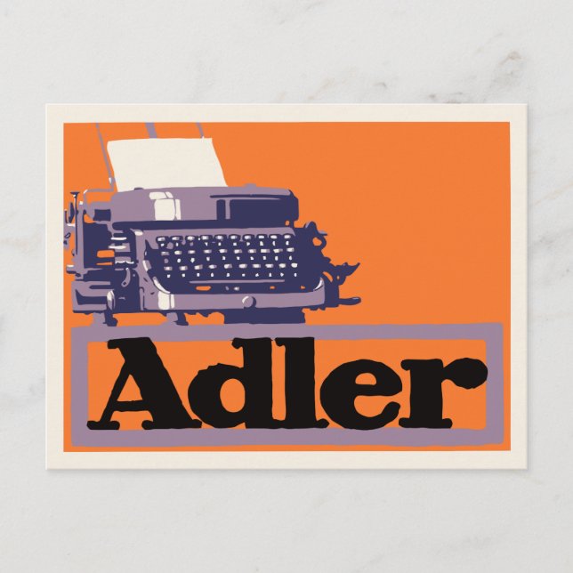 Retro 1930-talets tyska skrivmaskin och vykort (Framsida)