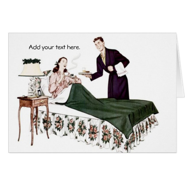 Retro 1940-tal par hälsningskort (Framsidan Horizontal)