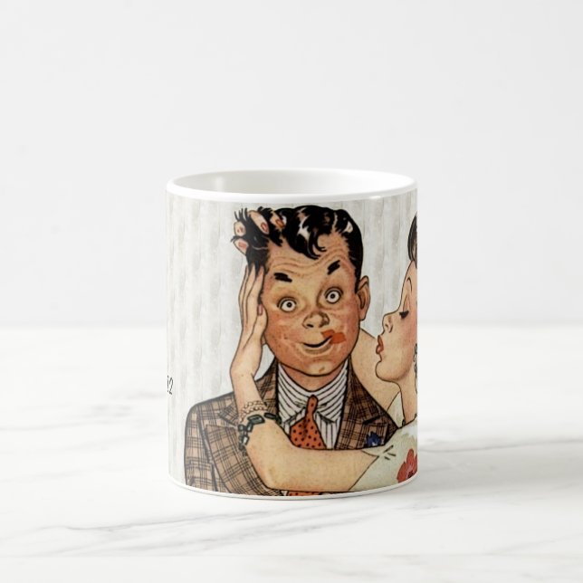 Retro 1940-talets Kissing Couple Kaffemugg (Center)