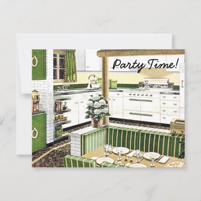 Retro 1940-talets middag Party Inbjudningar (Framsida)