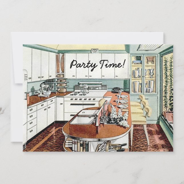 Retro 1940-talets middag Party Inbjudningar (Framsida)