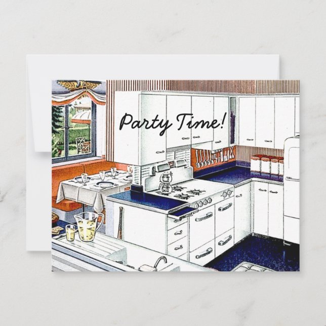 Retro 1940-talets middag Party Inbjudningar (Framsida)