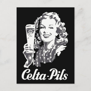 Retro 1940s-1950-talet stil belgisk logotyp och vykort
