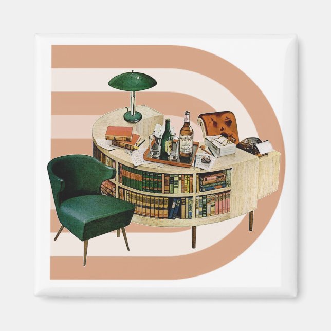 Retro 1940s Gräver Magnet (Framsidan)