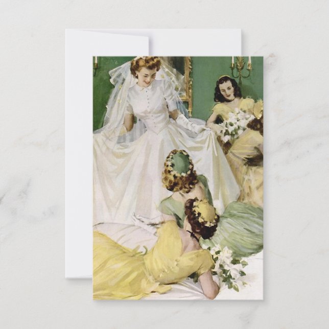 Retro 1940s Möhippa V2 Inbjudningar (Framsida)