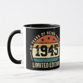Retro 1945 presentidé för 80-årsdag mugg