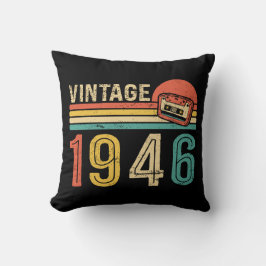 Retro 1946 Birthday Music Lover Cassette Tape Bday Kudde