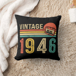 Retro 1946 Födelsedagsmusik Älskare Kassettband Bd Kudde