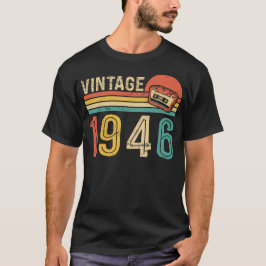 Retro 1946 Födelsedagsmusik Kassettband Bday T Shirt