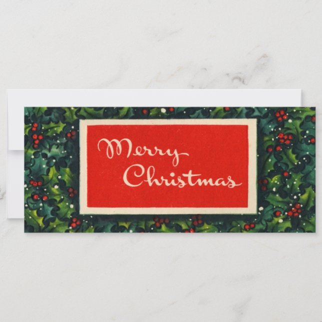 Retro 1950:s God jul-kort Julkort (Framsida)