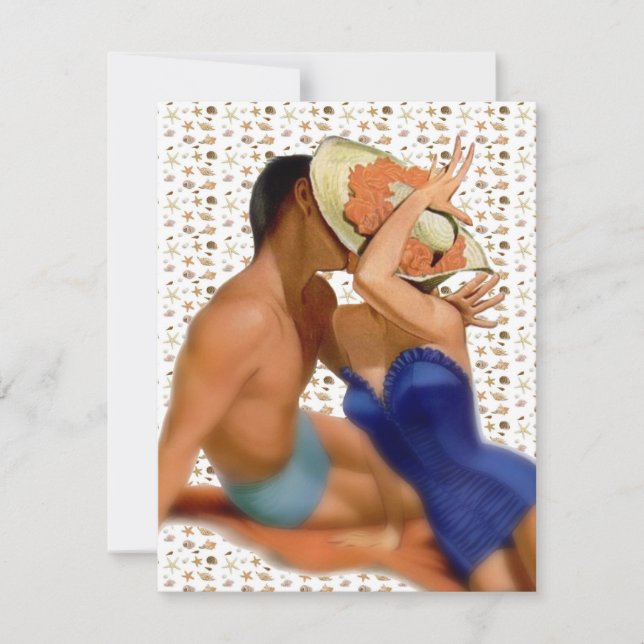 Retro 1950 s par Beach Party Inbjudningar (Framsida)