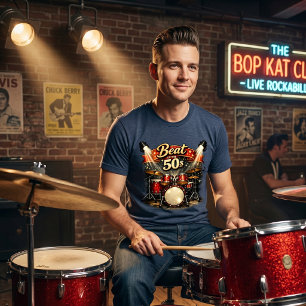 Retro 1950-tal - 50-talets rytm Rock n Roll Trumse T Shirt