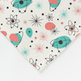 Retro 1950-tal Atomisk Stjärnexplosion & Kretsande Fleecefilt