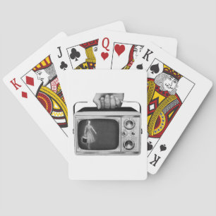 Retro 1950-tal Bärbar TV Mid-Century Casinokort