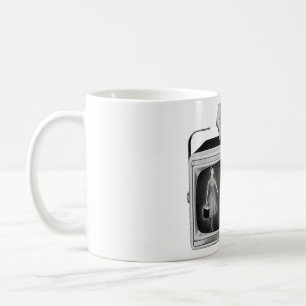 Retro 1950-tal Bärbar TV Mid-Century Kaffemugg