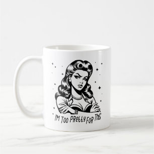 Retro 1950-tal Glamourflicka Roligt Sarksastiskt C Kaffemugg