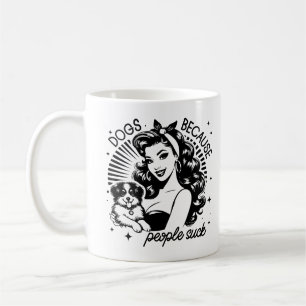 Retro 1950-tal Glamourflicka Roligt Sarksastiskt C Kaffemugg