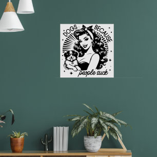 Retro 1950-tal Glamourflicka Roligt Sarktastiskt C Poster