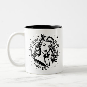Retro 1950-tal Glamourflicka Roligt Sarktastiskt C Två-Tonad Mugg