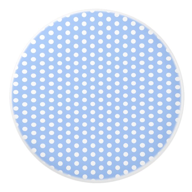Retro 1950-talet Baby blue Whimsical Polka dots Nu Knopp (Framsidan)