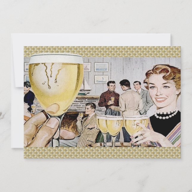Retro 1950-talet Cocktail Party Inbjudningar (Framsida)