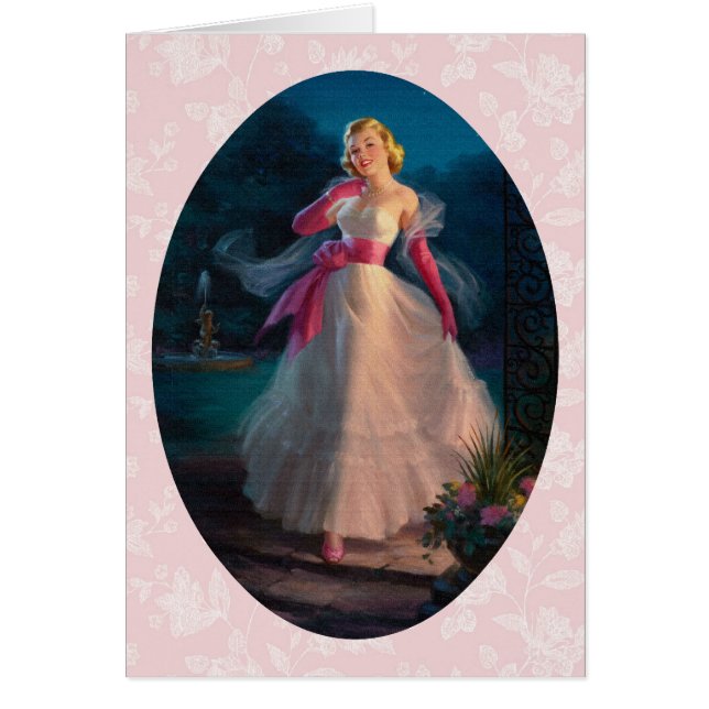 Retro 1950-talet Kärlek Hälsningskort (Framsidan)