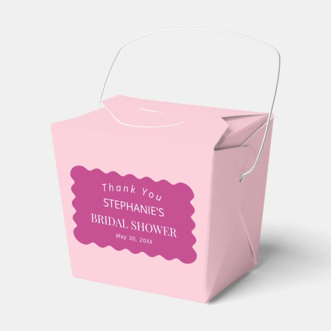 Retro 1950-talet Vågigt Kant Magenta och Rosa Möhi Presentaskar (Framsidan Sidan)