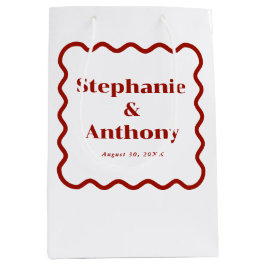 Retro 1950-talet Vågigt Kant Mörk Red Bröllop