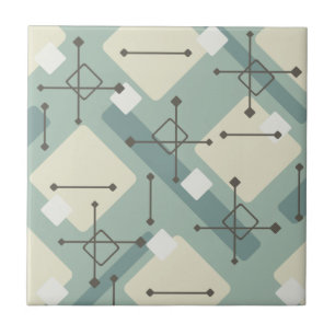 Retro 1950-talets Art Diamonds Sage-Grönt Kakelplatta