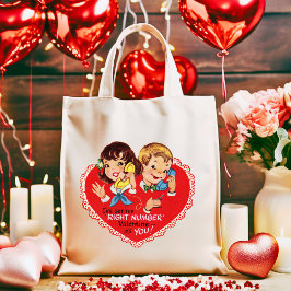 Retro 1950-talets Boy Girl Vintage Valentine's Day Tygkasse