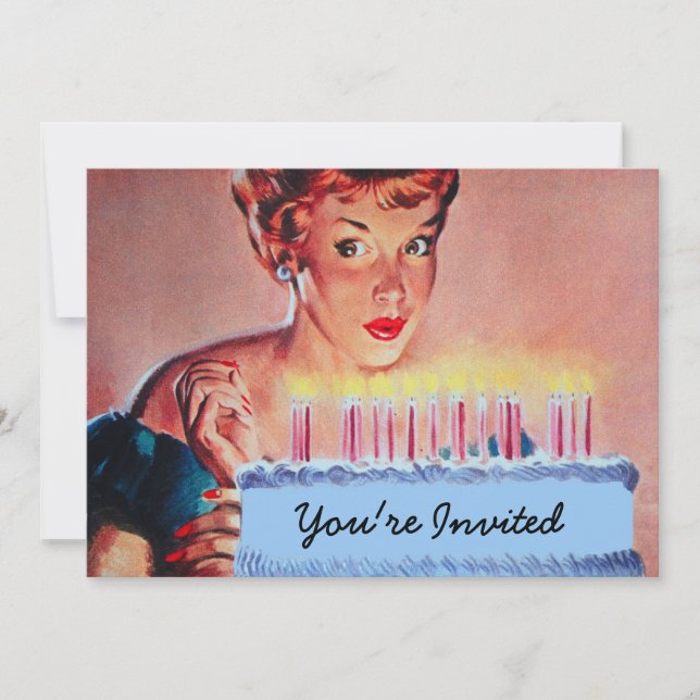 Retro 1950-talets födelsedag inbjudningar (Framsida)