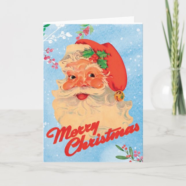 Retro 1950-talets God jul-kort i Stil Helgkort (Framsida)