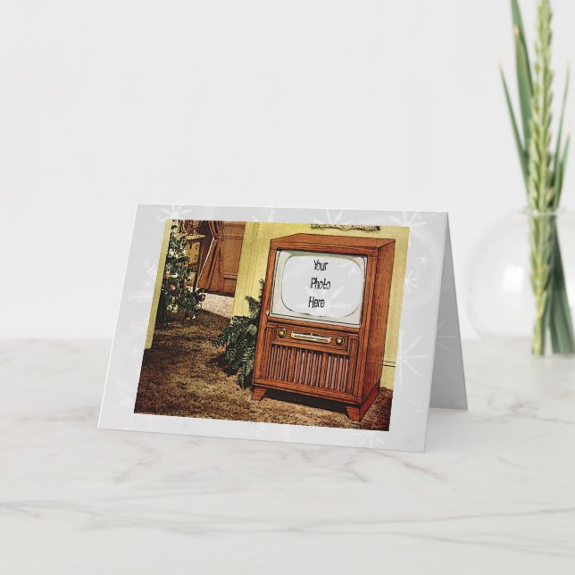 Retro 1950-talets julTV Helgkort (Framsida)