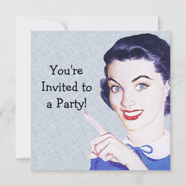Retro 1950-talets målande kvinnor inbjudningar (Framsida)
