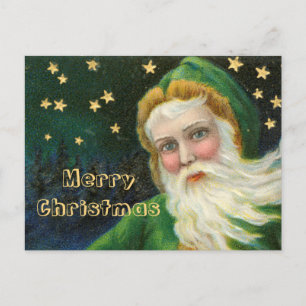 Retro 1950-talets Vintage Santa God jul Helg Vykort