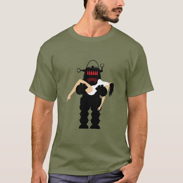 Retro 1950-tals Robot T Shirt (Framsida)