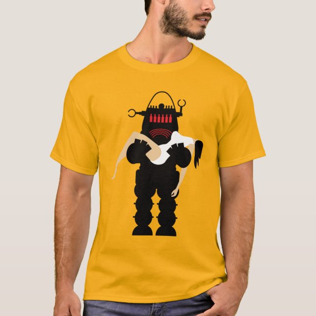 Retro 1950-tals Robot T Shirt (Framsida)