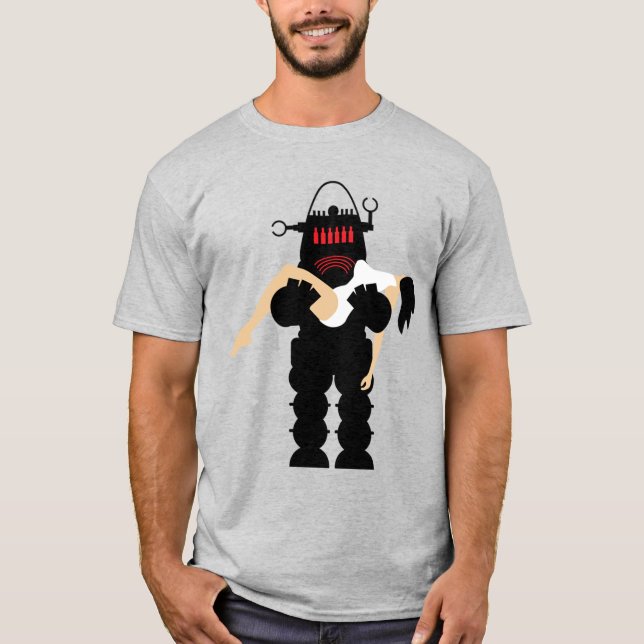 Retro 1950-tals Robot T Shirt (Framsida)