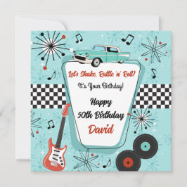 Retro 1950's Diner Birthday Kort