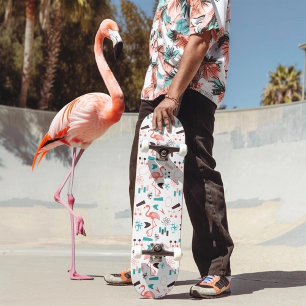 Retro 1950's Flamingo Mini Skateboard Bräda 18,5 Cm