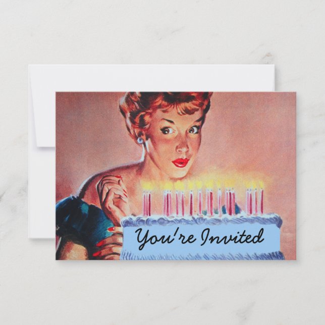 Retro 1950s födelsedag V2 Inbjudningar (Framsida)
